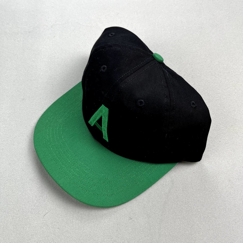Atlas Skateboard Hat Cap Snapback Black Green Skater Kool Made in USA Adjustable